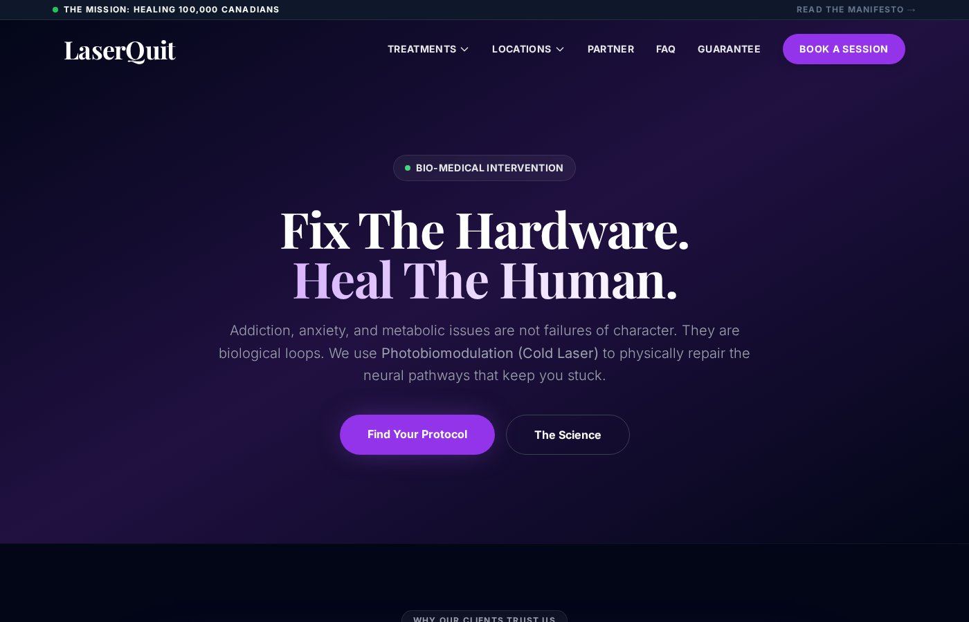 LaserQuit Therapy website built by WizardWeb